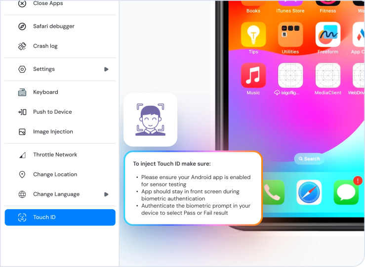 Manual testing feature